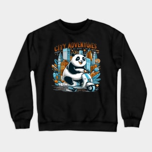 Pandas Urban Scooter Quest 2024 Crewneck Sweatshirt